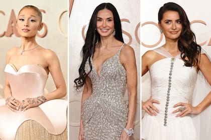 Tríptico: Ariana Grande, Demi Moore y Penélope Cruz.
