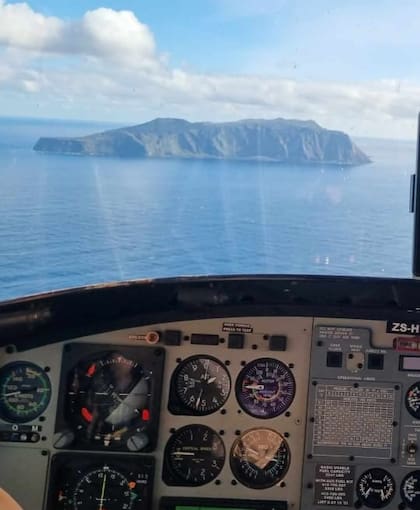 Tristán Da Cunha, vista desde un helicóptero