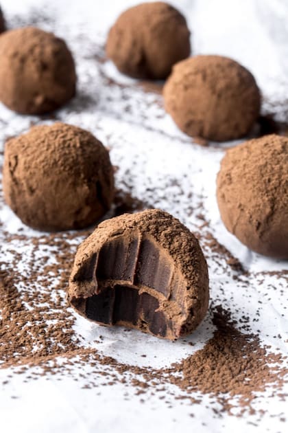 Trufas de chocolate, para el café