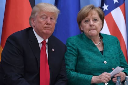 Trump y la canciller alemana, Angela Merkel