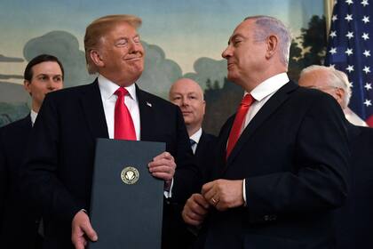 El presidente Donald Trump junto al premier israelí Benjamin Netanyahu