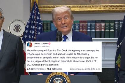 Trump amenaza con aranceles del 25%: exige a Apple fabricar iPhones en EE.UU. o enfrentar sanciones comerciales