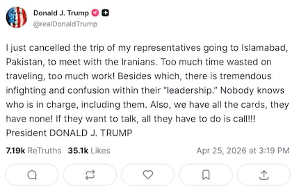 Trump anunció la cancelación del viaje de los representantes de Estados Unidos a Islamabad