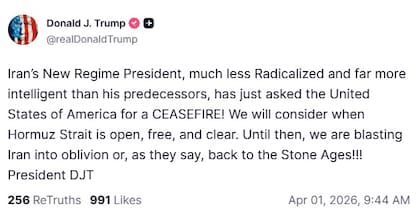 Trump aseguró que Irán le pidió un alto al fuego