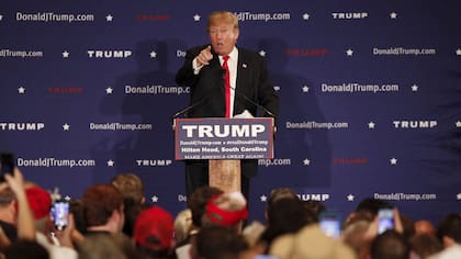 Trump, ayer, de campaña en Carolina del Sur