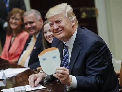 Trump, ayer, durante una reunión en la Casa Blanca