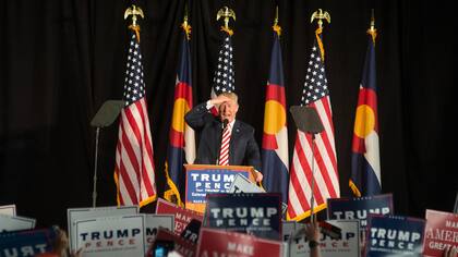Trump, ayer, en un acto de campaña en Colorado