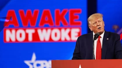 Trump en la última Conferencia de Acción Política Conservadora (CPAC), en la que denunció la "cultura woke"