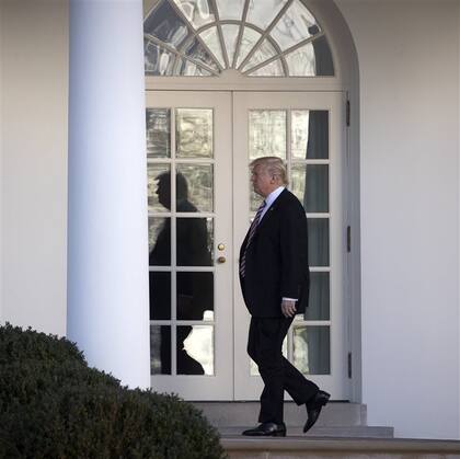 Trump, en los jardines de la Casa Blanca
