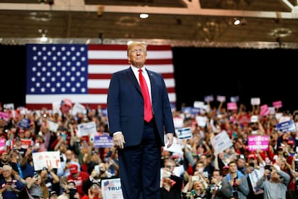 Trump en una acto de campaña, ayer en Cleveland, Ohio