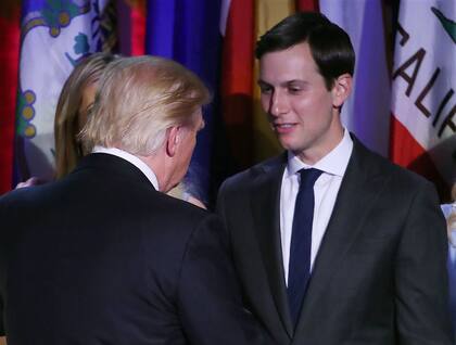 Trump y Kushner durante una reunión de campaña a principios de noviembre