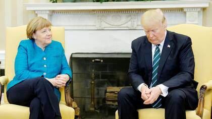 Trump y Merkel, esta mañana, en la Casa Blanca