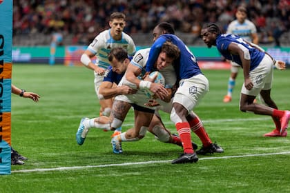 Try a pura potencia ante Francia, la marca registrada de Lucho González, el mejor argentino esta temporada en el Circuito Mundial de Seven