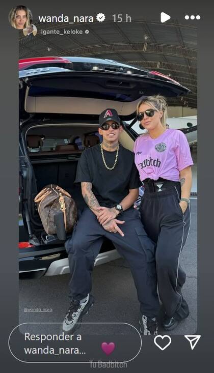 "Tu Badbitch", el mensaje de Wanda Nara a L-Gante en medio de los rumores de crisis