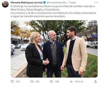 Tuit de Horacio Rodríguez Larreta