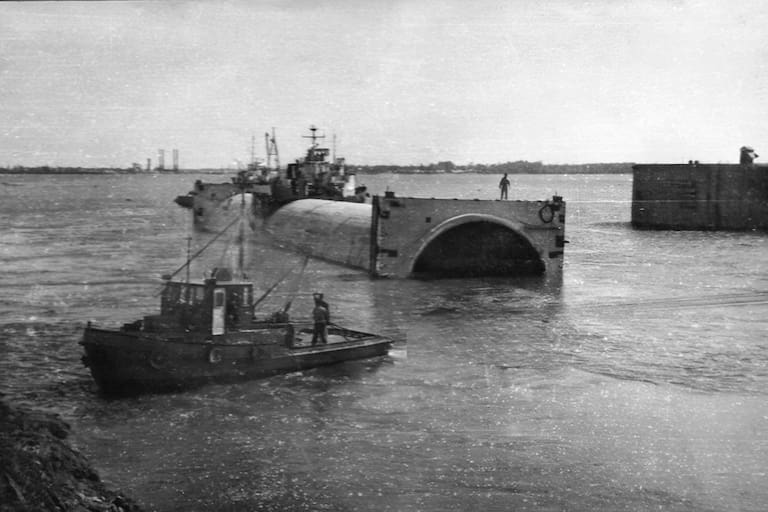 Distintas etapas de la construcción del túnel subfluvial. La obra duró casi 8 años, de febrero de 1962 a diciembre de 1969.