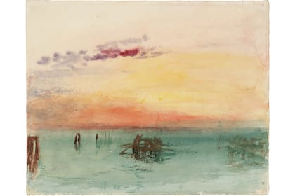 "Venecia vista a través de la laguna en el crepúsculo" (1840), Una de las acuarelas de Turner que se exhibieron en el Bellas Artes