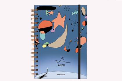 Tapa de la agenda que Tute creó inspirado en Joan Miró