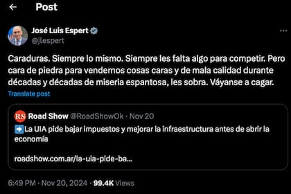 Twitt de José Luis Espert