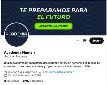 Twitter de Academia Numen