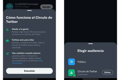 Twitter habilitó la función de Círculos para todos los usuarios; permite restringir contenido que sólo verán hasta 150 cuentas preseleccionadas