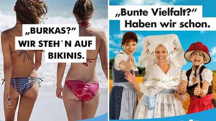 “?Burkas? Nosotras usamos bikinis. ?Quieren diversidad? Ya tenemos”, dice la campa?a de la AfD
