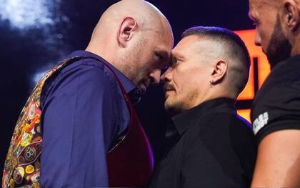 Tyson Fury y Olexsandr Usyk, cara a cara, como planean estar en la unificación de las coronas de la categoría