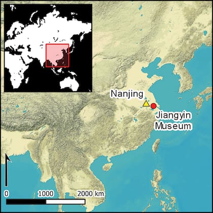 Ubicación de Jiangyin, en el este de China, donde fueron hallados los instrumentos en una tumba del siglo XV