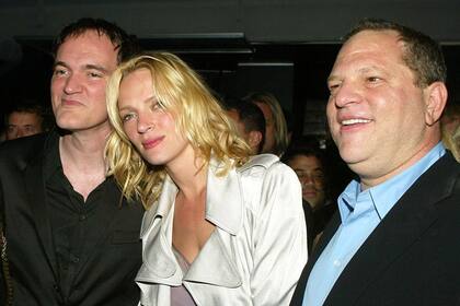 Uma Thurman, Quentin Tarantino y Harvey Weinstein
