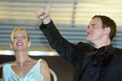 ¿Un amor imposible? Uma Thurman y Quentin Tarantino en el estreno de Kill Bill Vol 2, en Cannes 2004