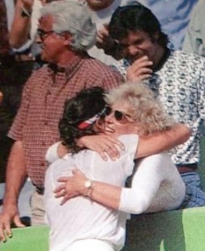 Un abrazo conmovedor, en tiempos en los que Gaby arrasaba en el circuito femenino