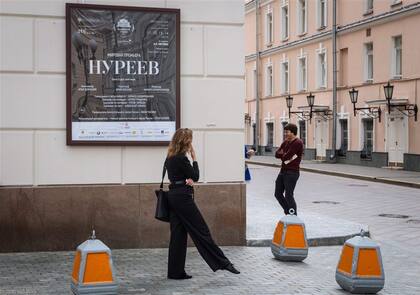 Un afiche de la obra, en el Bolshoi 