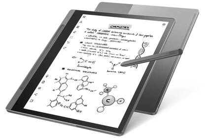 Un anotador digital Lenovo Smart Paper, con pantalla de tinta electrónica de 10,3 pulgadas, presentado en la CES 2023
