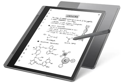Un anotador digital Lenovo Smart Paper, con pantalla de tinta electrónica de 10,3 pulgadas, presentado en la CES 2023