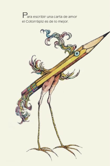 Un ave con cuerpo de lápiz, ideal para volar y escribir