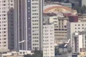 El video del instante en que un avión se estrelló contra un edificio en Belo Horizonte, Brasil