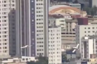 El video del instante en que un avión se estrelló contra un edificio en Belo Horizonte, Brasil