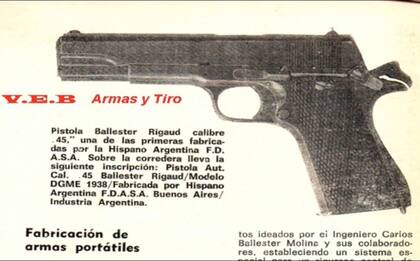 Un aviso de la pistola Ballester Rigaud, que se fabricó entre 1938 y 1942, antes de que el arma pasara a llamarse Ballester Molina