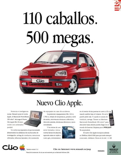 Un aviso promocionando al Renault Clio tuneado por Apple