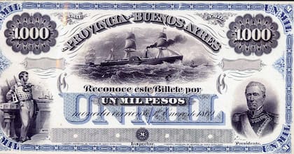 Un billete convertible de curso legal del año 1869