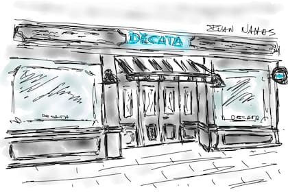 Un boceto a mano alzada hecho por Iván para uno de los locales de Decata