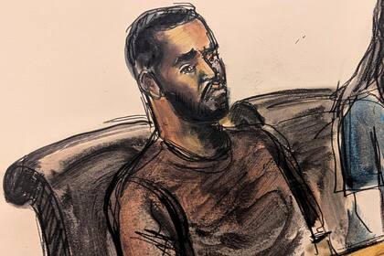 Un boceto de Sean Combs en la corte de Nueva York, en su primer día de juicio, el 12 de mayo de 2025
