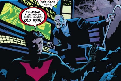 Un Bruce Wayne mayor entrena a un joven héroe en Batman Beyond