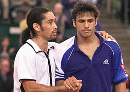 El Chino Ríos y Mariano Zabaleta, tras uno de los duelos en el circuito