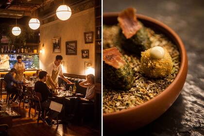 Un cálido lugar para degustar croquetas de espinaca.