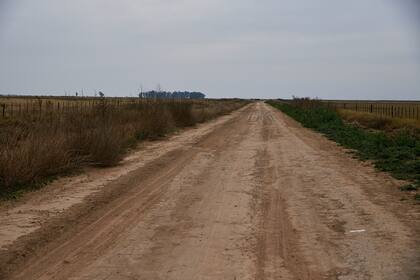 Un camino rural en Santa Regina, un pueblo en el límite de la provincia de Buenos Aires cercano a Córdoba
