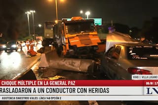 Impactante choque múltiple en General Paz: tres heridos