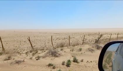 Un campo de la región que es un desierto