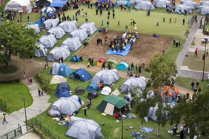 Un campo de refugiados en Hungría, cerca de la frontera con Serbia