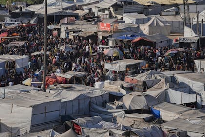 Un campo de refugiados en Khan Yunis, en la Franja de Gaza